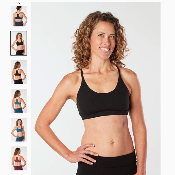 Inner Waves Maha Yoga Bra Top Black Medium organic Cotton made in USA. EUC. - Picture 2 of 8